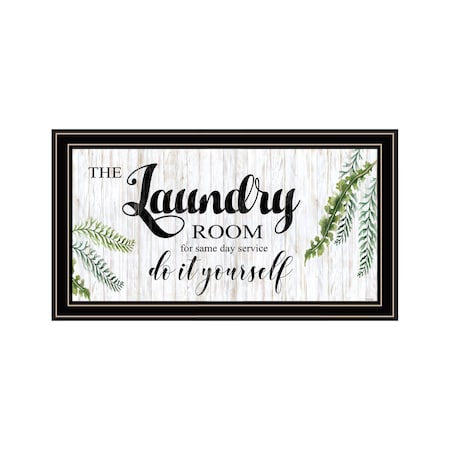 Homeroots The Laundry Room Same Day Service Black and Brown Framed Print Laundry Wall Art 529717