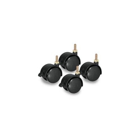 Specialty Store Services 2 In. Dual Plastic Swivel Caster, 5/16 In. X 3/4 In Threaded Stem, 4PK 1014