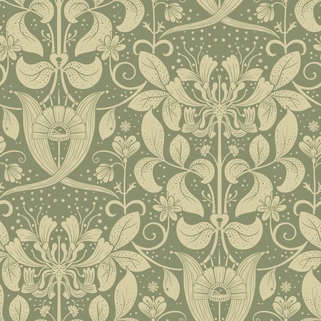 A-Street Prints Berit Green Floral Crest Wallpaper 4080-83126