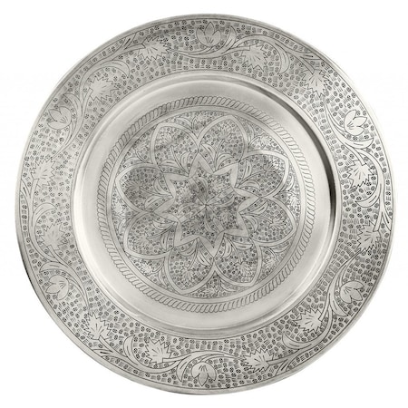 Homeroots 14" Black And Silver Aluminum Round End Table 488905