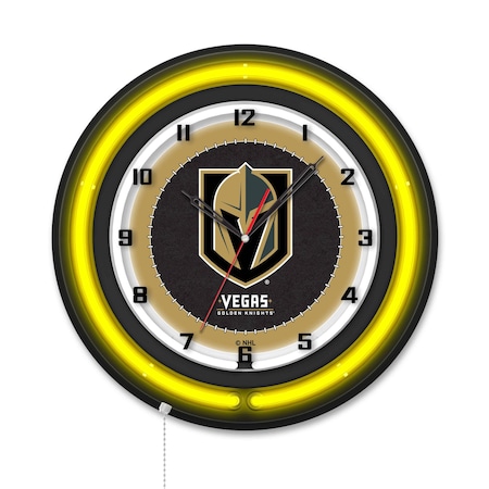 Holland Bar Stool Vegas Golden Knights 19 Double Neon Wall Clock Clk19BK