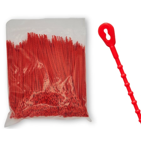 Cable Ties Unlimited Beaded Cable Tie, 8 in L, 75 lb Strength, 2.2 in Max Bundle Dia, Nylon 6/6, Red, 1000PK Bead-8-75-0M-Red