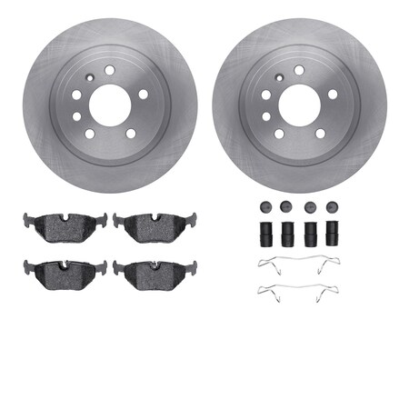 Dynamic Friction Co DFC Rotors with EURO 5000 Ceramic Brake Pads includes Hardware 6612-65030