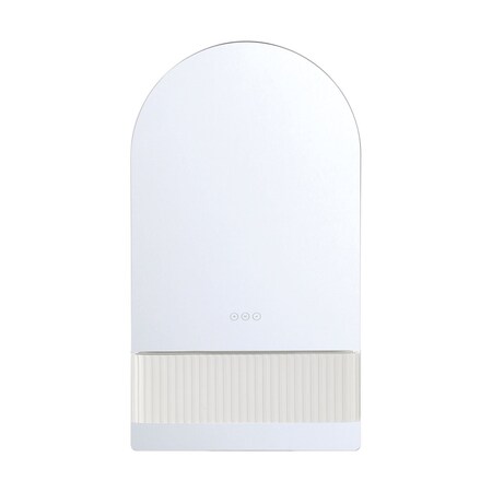 Euf Erabel, Mirror, 20"X36", Onyx White, White Resin, Arch 50819-027