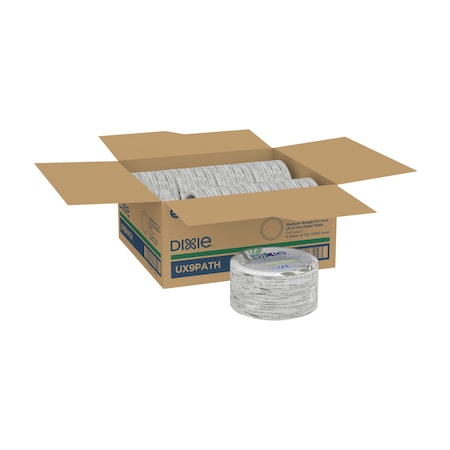 Dixie Disposable Paper, Plate, Round, 8-1/2 in , Pathways, PK1000 UX9PATH