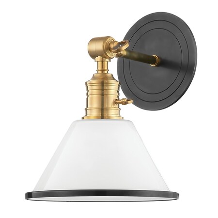 Hudson Valley Lighting Garden City 1 Light Wall Sconce 8 In. Aged Old Bronze/white 8331-AOB