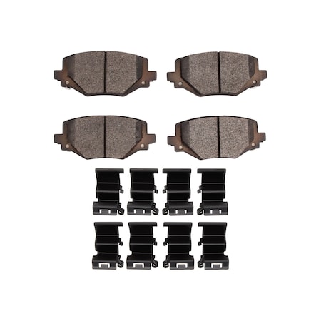 Dynamic Friction Co DFC 5000 Advanced Brake Pads - Semi Metallic and Hardware Kit 1551-2447-01
