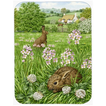Carolines Treasures Leveret And Momma Rabbit Glass Cutting Board- Large ASA2026LCB
