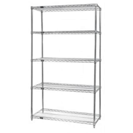 Betterbeds 5-Shelf, Chrome Wire Shelving Unit - 18 x 30 x 86 in. BE1137056