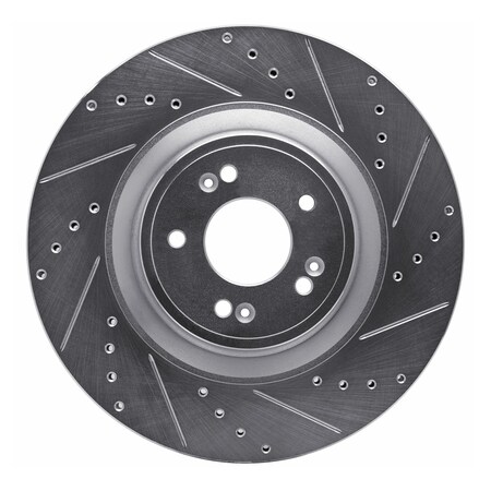 Dynamic Friction Co DFC Brake Rotor - Drilled and Slotted - Silver 631-03057R