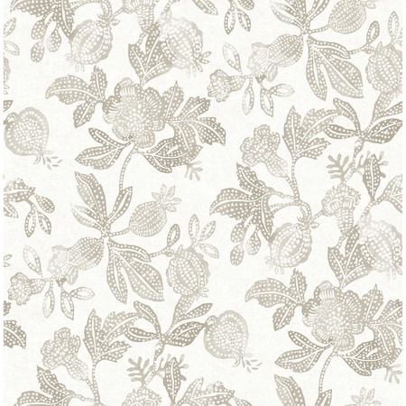 A-Street Prints Beach Rose Neutral Floral Fruits Wallpaper 4172-27493