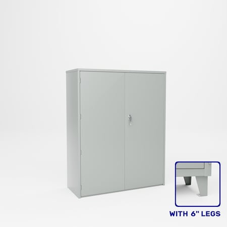 Pucel Heavy Duty Storage Cabinet with 6 in Legs, 48 in W x 66 in H x 19 in D, Gray HDSC-4860-19-3L
