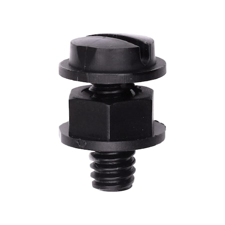 Auveco Black Nylon License Plate Screw And Nut 1/4in-20 x 5/8, 25PK 18484