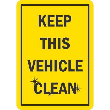 Lyle Keep this Vehicle Clean Label, 7x10, Engineer Grade, White G-17029-ED_7x10