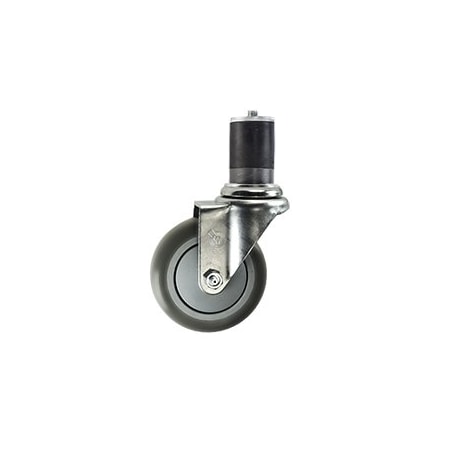 Service Caster 3.5'' SS Thermoplastic Rubber Wheel Swivel 1-3/8'' Expanding Stem Caster SCC-SSEX20S3514-TPRB-138