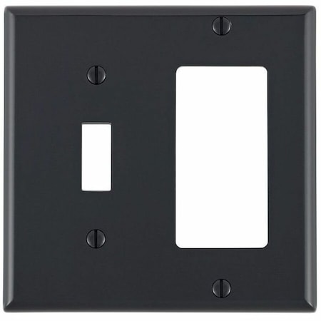 Leviton Combination Wallplate, Standard Size, Gang 2, Black 80707-E
