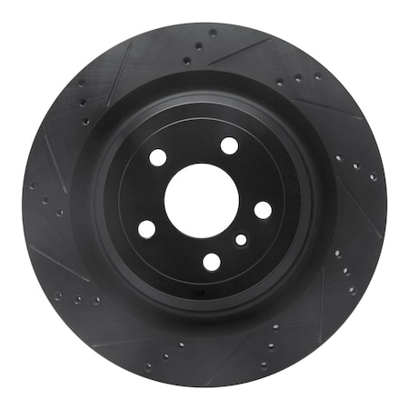 Dfc Premium Black Drilled & Slotted Brake Rotor, Disc Brake Rotor, 633-63150L