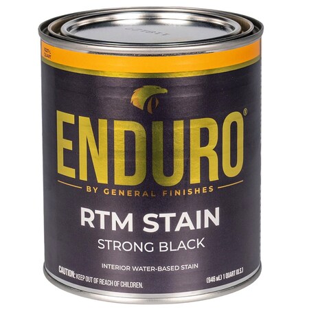 General Finishes 1 Qt QSTB Strong Black Enduro RTM Water-Based Wood Stain GTG