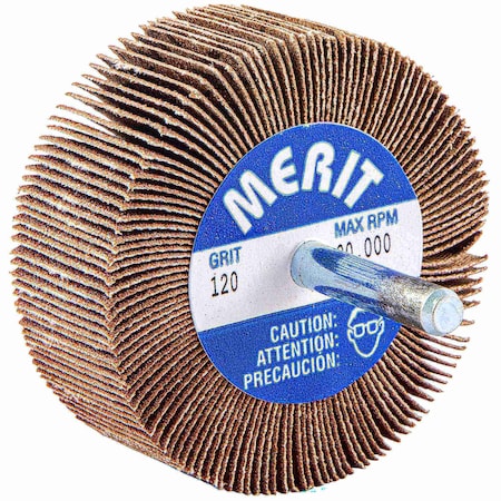 Merit Flap Wheel, 2-1/2 Dia, 1 W, Shk 1/4, 120 08834137412