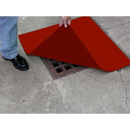 Enpac 30 Round Spill Protector Drain Cover, Red 4330R-SP