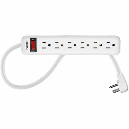 Monoprice 6 OUTLET POWER STRIP WITH 3FT CORD WHITE 27846