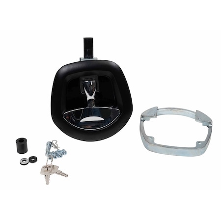 Mytee Products Trailer Toolbox Whale Tail Black Coated Latch w/ Chrome Paddle  w/ 2 keyed alike Keys TBSS-DYE-KEYED
