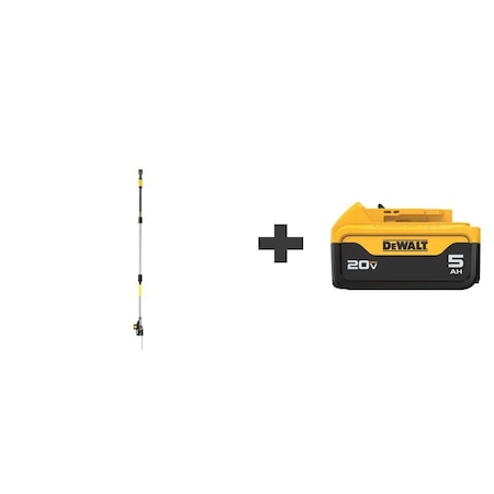 Dewalt 8 in L Cordless Battery-Powered Pole Saw Kit, 20 V, 5.0Ah, Battery Included DCPS620B / DCB205