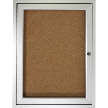 Ghent Enclosed Cork Bulletin Board 36" x 24", 1 Door PA13624K