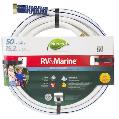 Swan 5/8 in ID x 50 ft L Water Hose, White CELMRV58050