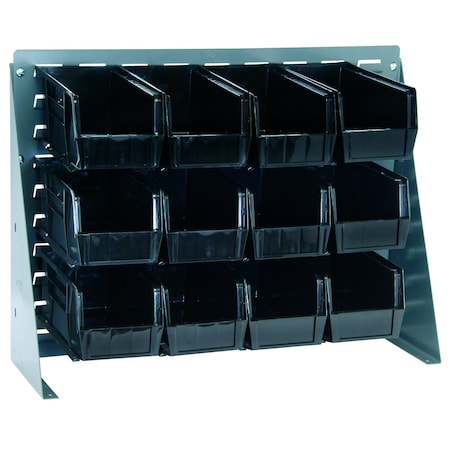 Quantum Storage Systems BENCH RACK 27in W/12 BLACK BINS QBR-2721-230-12BK