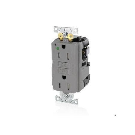 Leviton Lev-Lok GFCI 15A TR HG/PI Gray MGFT1-HGG