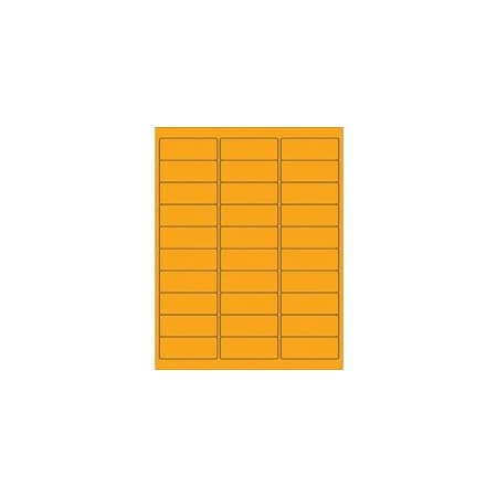 Bubblefast 2 5/8 x 1'' Fluorescent Orange Rectangle Laser Labels-30 Labels per Sheet BFLL173OR