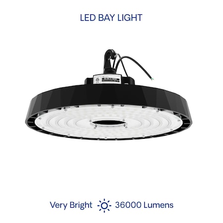 Infibrite 11.8 In. 5000K Daylight 32,000 Lumens Integrated LED Dimmable 200W Wet Rated High Bay Light 100-277V IB-014-5-200W