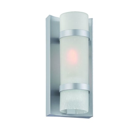 Homeroots Brushed Silver and White Glass Wall Sconce 398547