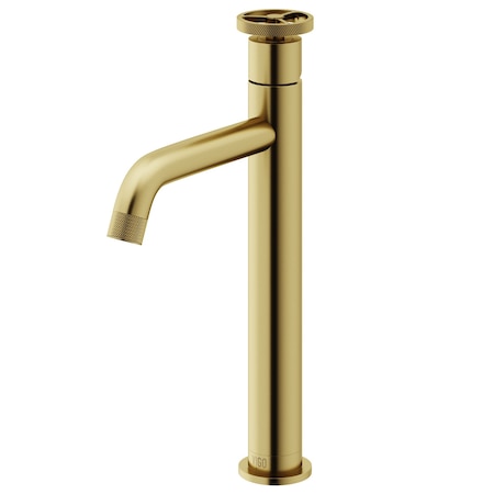 Vigo Cass Single Handle Single-Hole Bathroom Vessel Faucet in Matte Brushed Gold VG03030MG