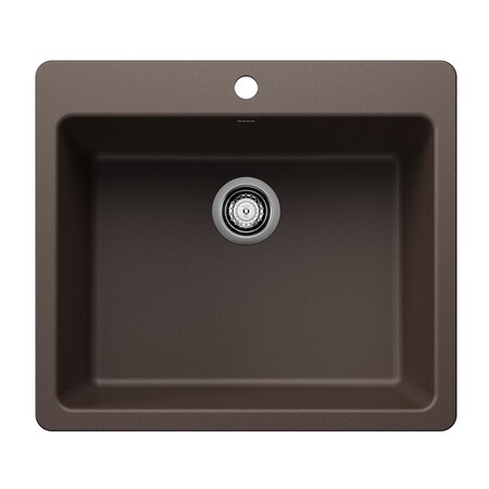 Blanco Liven SILGRANIT 25in Single Bowl Dual Mount Kitchen Sink - Caf 443223