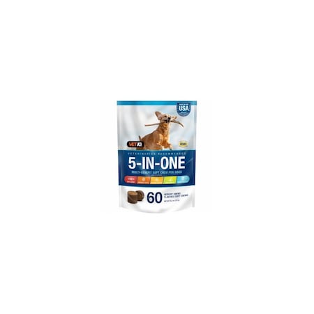 Sergeants Pet 5-In-One Multi-Benefit Dog Soft Chew Treats, 60 Count, 9.5-oz. 145