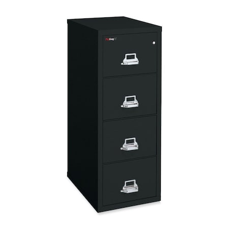 Fire King Fireking Fireproof 4 Drawer Vertical File Cabinet - Letter Size 18"W x 25"D x 53"H - Black 4-1825CBL