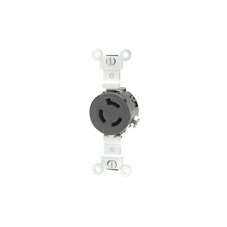 Leviton LockingReceptacle, 15A, 1-1/2hp, 250VAC, Blk 4560