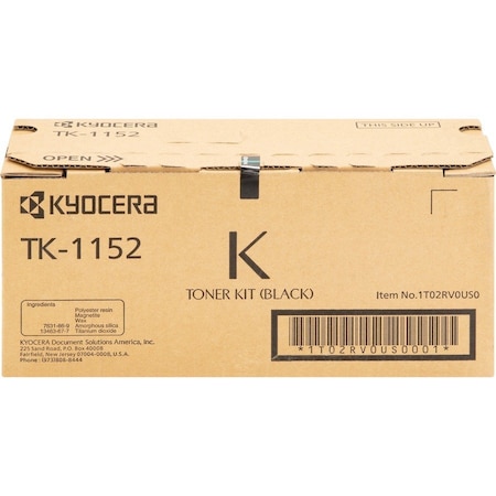 Kyocera Black Toner Cartridge 3K YLD 1T02RV0US0 TK1152