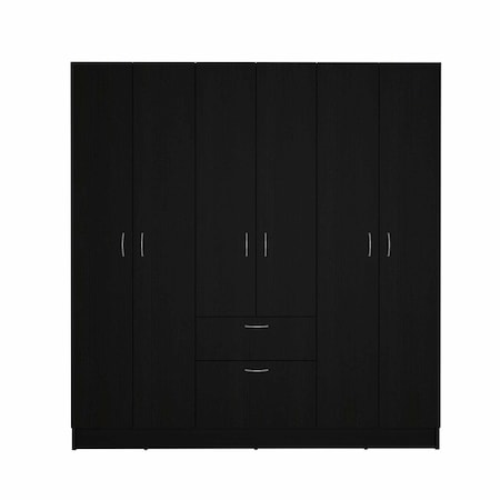 Homeroots 71" Black and White Single Drawer Combo Dresser 403745