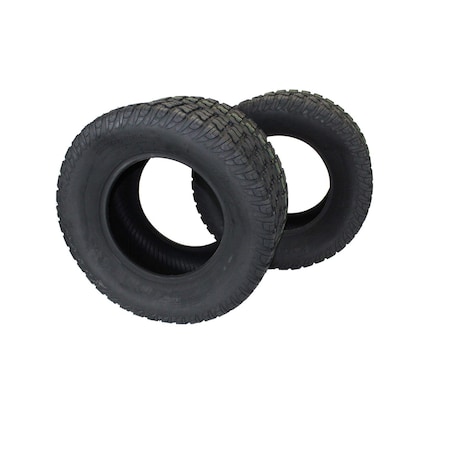 Antego 24 x 12-12 in Lawn Mower Tire, 4 Ply, Black, 2 PK T200424120012