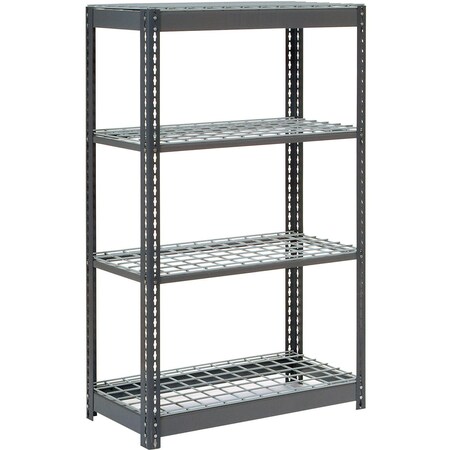 Global Industrial 4 Shelf Standard Duty Boltless Shelving Starter 48"Wx12"Dx60"H, Wire Deck B2297422