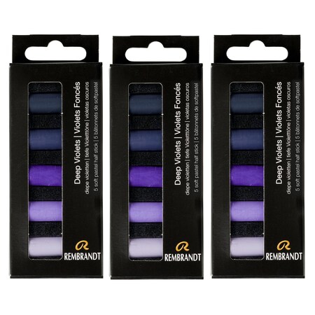 Rembrandt Soft Pastels Micro Sets, Deep Violets Per Set, 5 Half Sticks, 3 Sets, 3PK 31820506