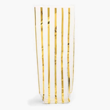 Nashville Wraps Gold Stripe Cello Bags, 1.4 mil, 3.5x2.25x12, 100PK 96513