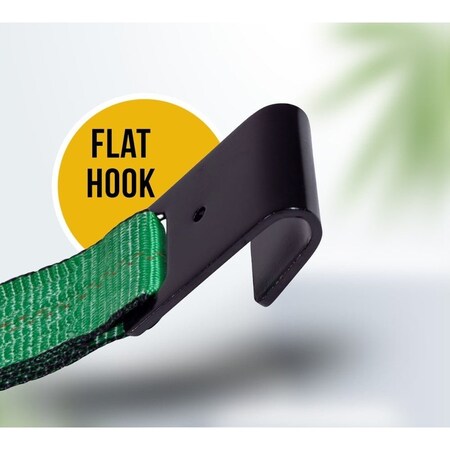 Mytee Products 2inx30ft Green Ratchet Straps w/ Flat Hooks 3333 Lbs WLL Hi Visibility Tie Down RS230G