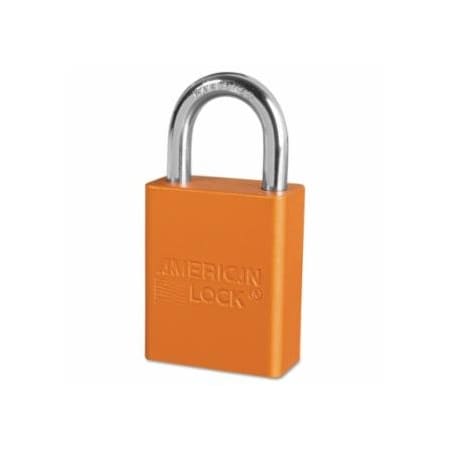 American Lock Solid Aluminum Padlocks, 1/4 in Diam., 1 in L X 3/4 in W, Orange, 6PK 045-A1105ORJ