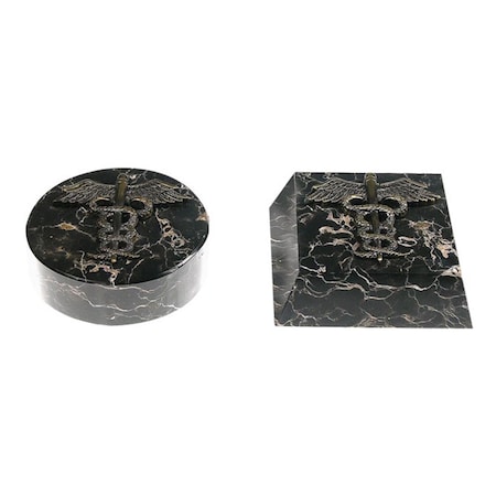 Bedding Beyond Round Jadestone Paper Weight with Alloy Emblem BE2798422