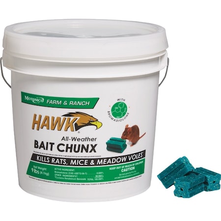 Hawk 9 Lb. All-Weather Rats Mice & Meadow Voles Bait Chunx 31270