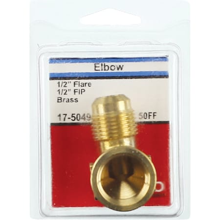 Westlake Pipe & Fittings 1/2'' MFLx1/2'' FPT 90 Deg. Flare Brass Elbow, 1/4 Bend 17-5049